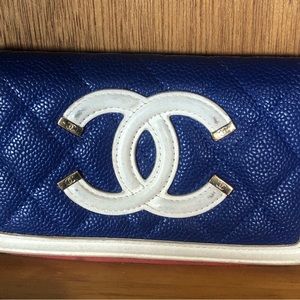 Authentic Chanel Caviar Quilted Filigree Zip Around Wallet GORGEOUS